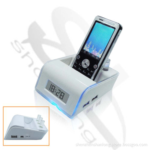Water Power Clock with USB HUB and Phone Holder (SL-53508)